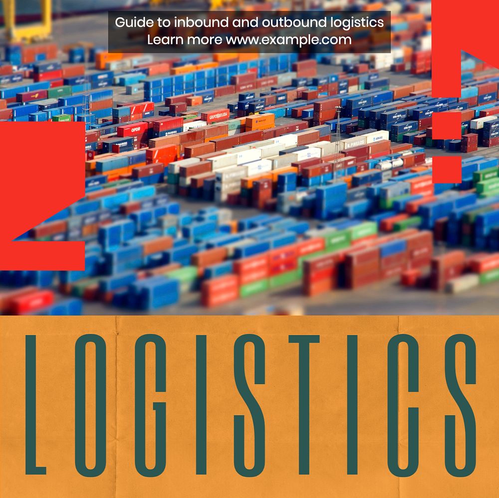 Logistics Instagram post template, editable design