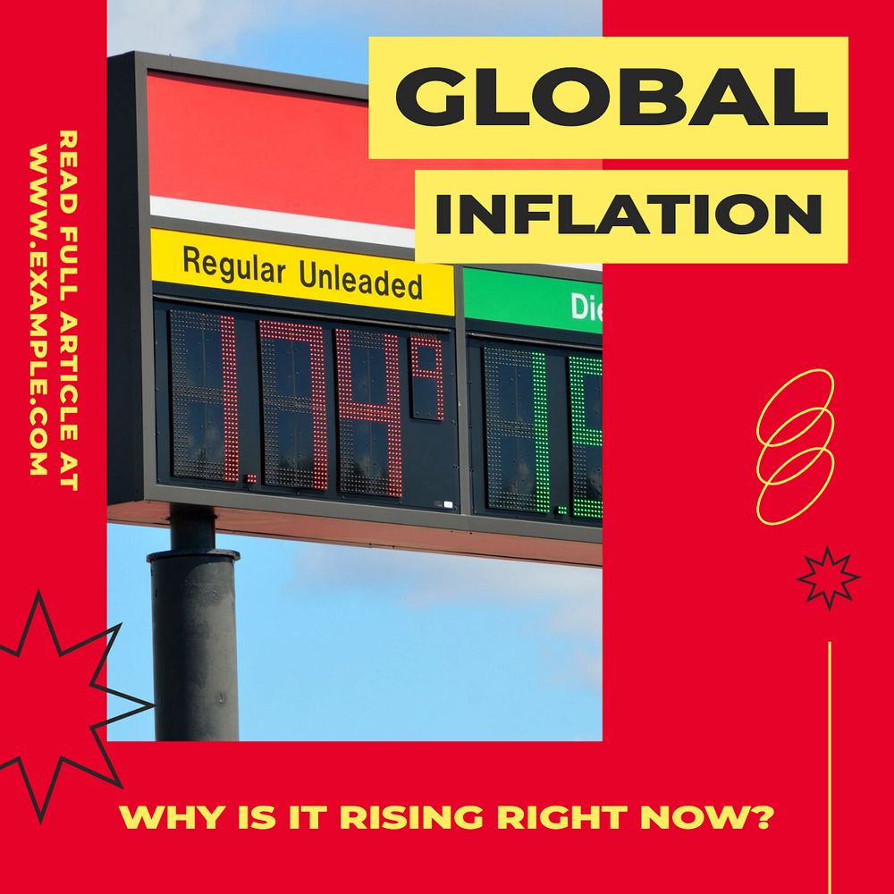 Global inflation Instagram post template, editable design