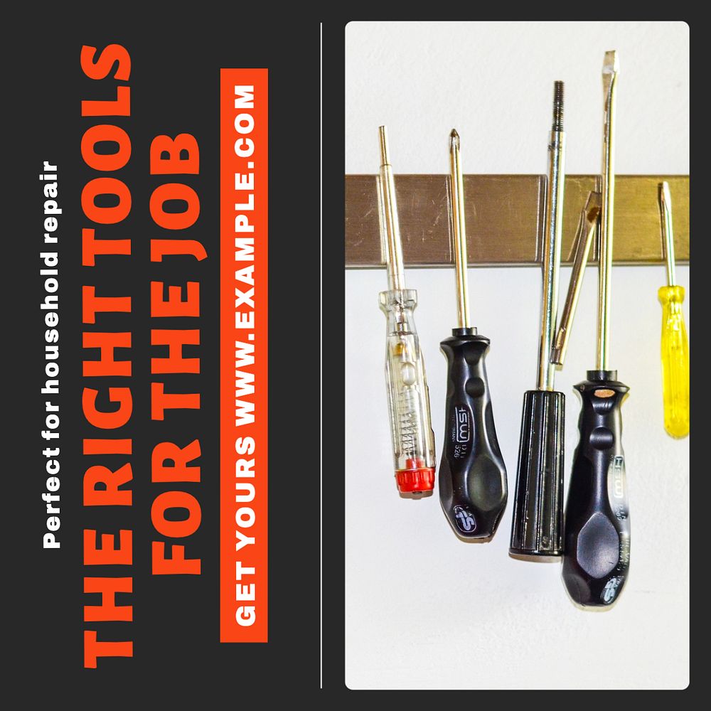 Household tools Instagram post template, editable design