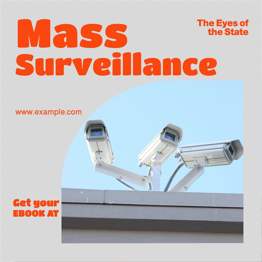 Mass surveillance Instagram post template, editable design