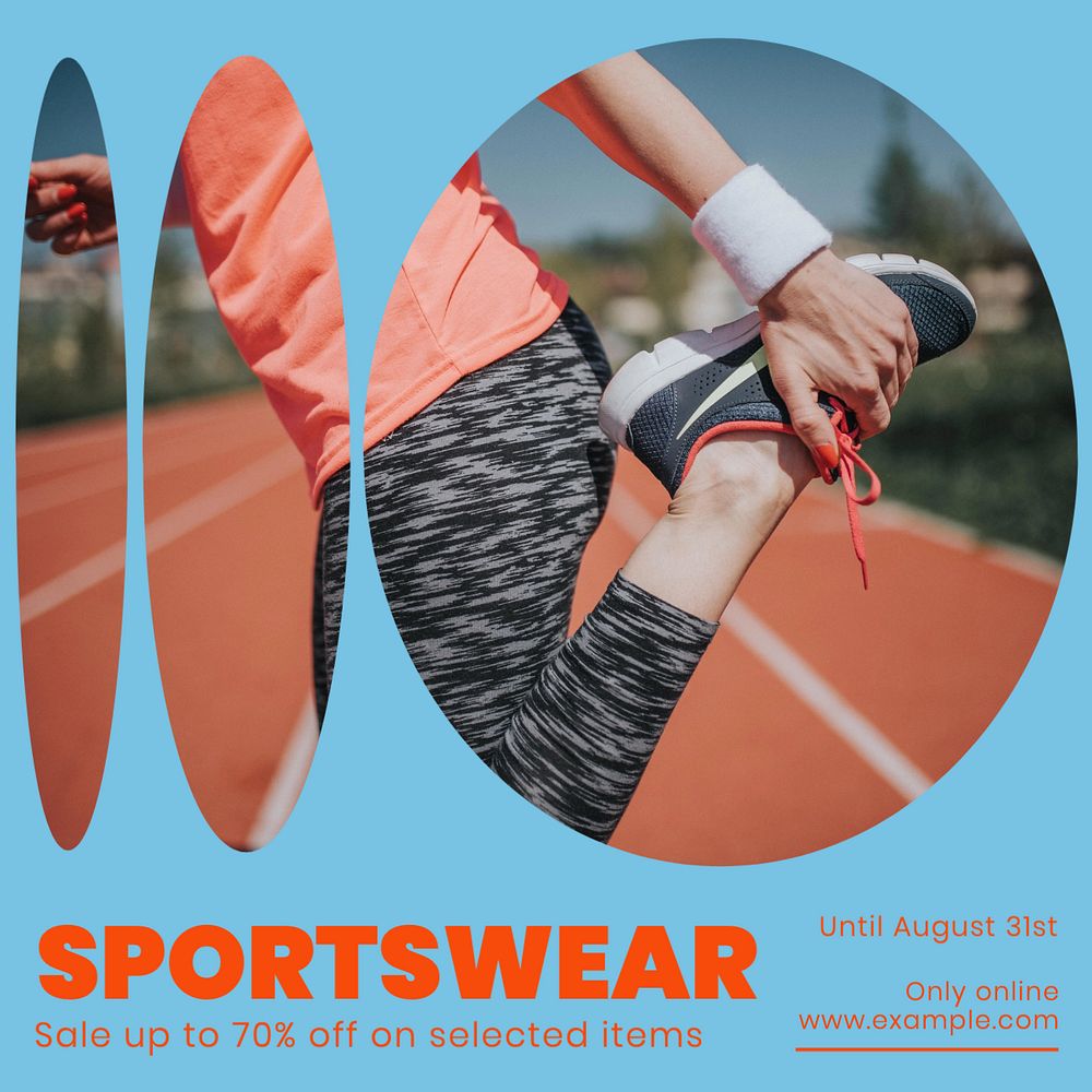 Sportswear sale Instagram post template, editable design