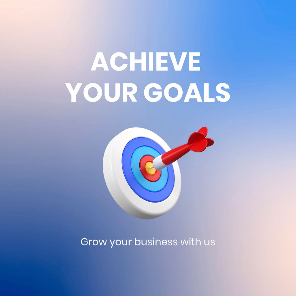 3D goals Facebook ad template, editable design