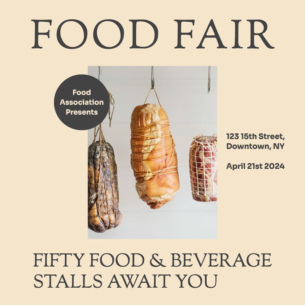 Food fair Instagram post template, editable social media design