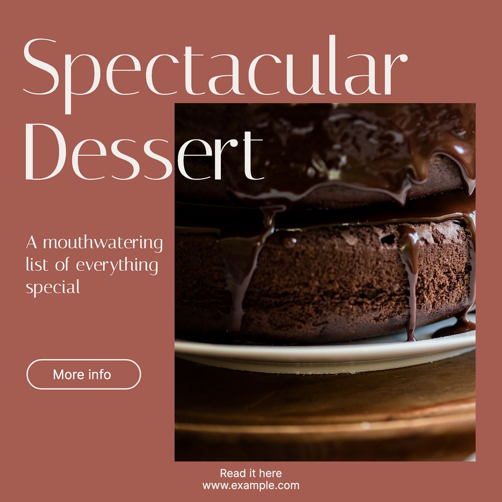 Dessert list Instagram post template, editable social media design