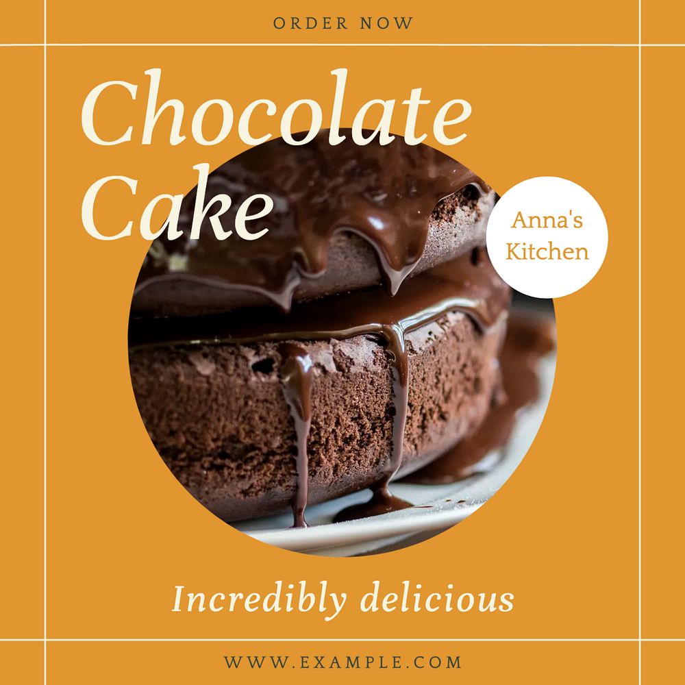 Chocolate cake Instagram post template, editable social media design