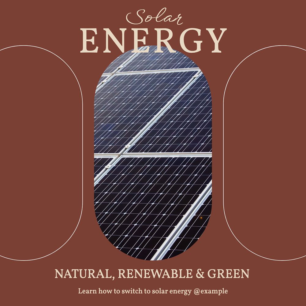 Solar energy Instagram post template, editable social media design