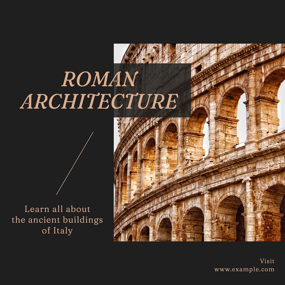 Roman architecture Instagram post template, editable social media design