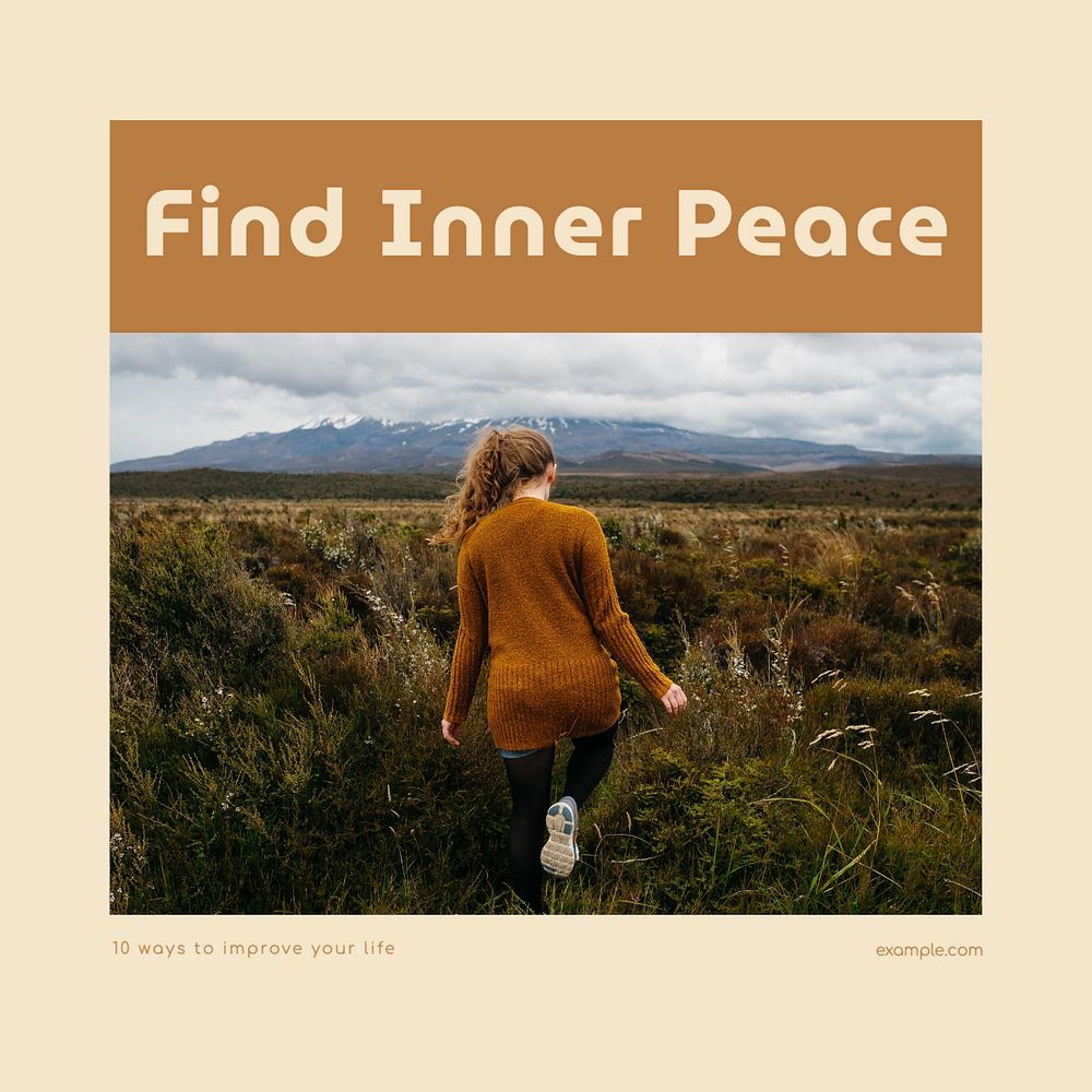 Find inner peace Instagram post template, editable social media design