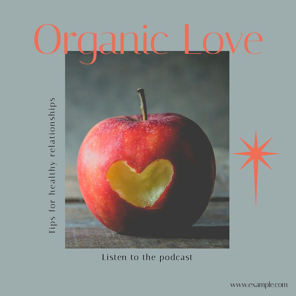 Organic love Instagram post template, editable social media design