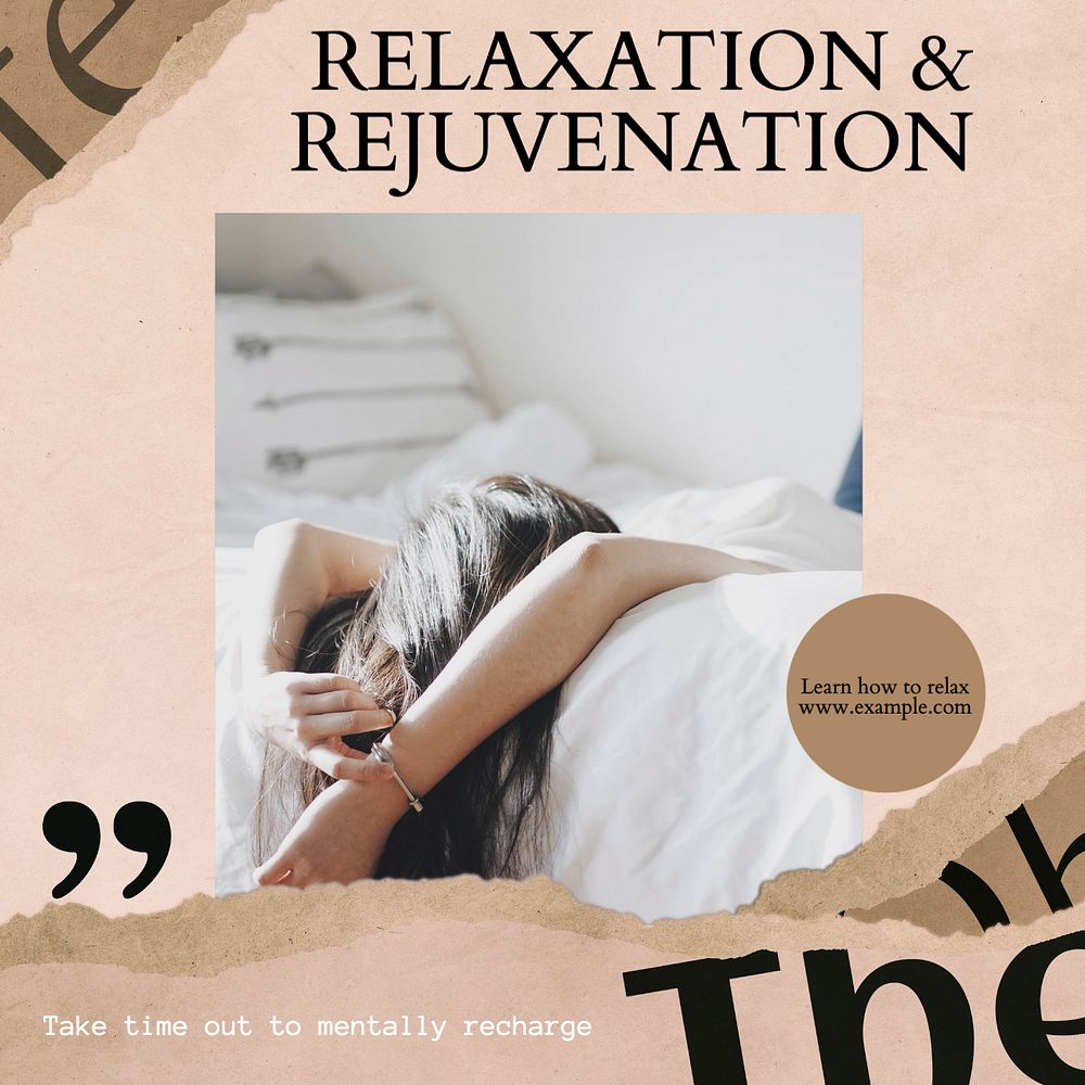 Relaxation Instagram post template, editable social media design