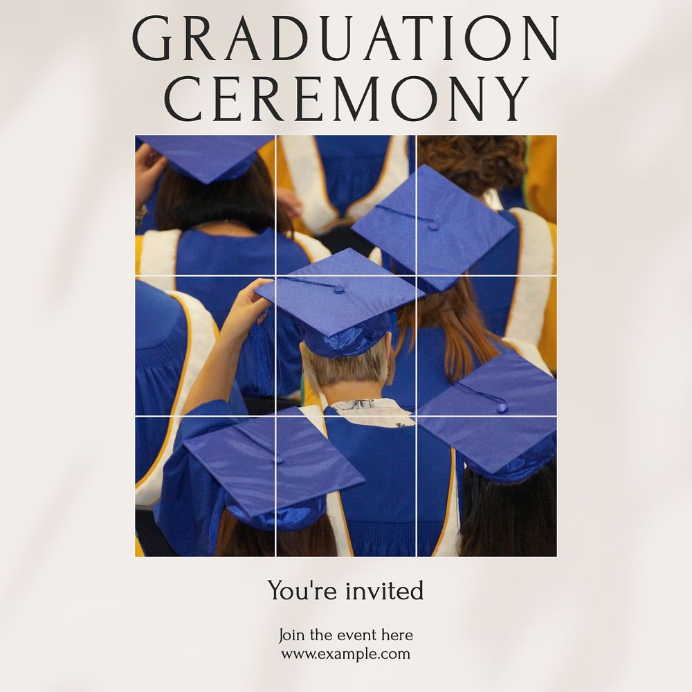 Graduation ceremony Instagram post template, editable social media design