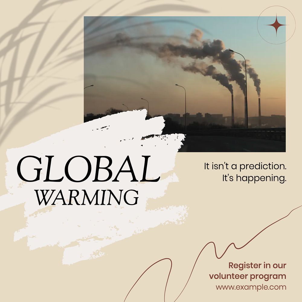 Global warming Instagram post template, editable social media design