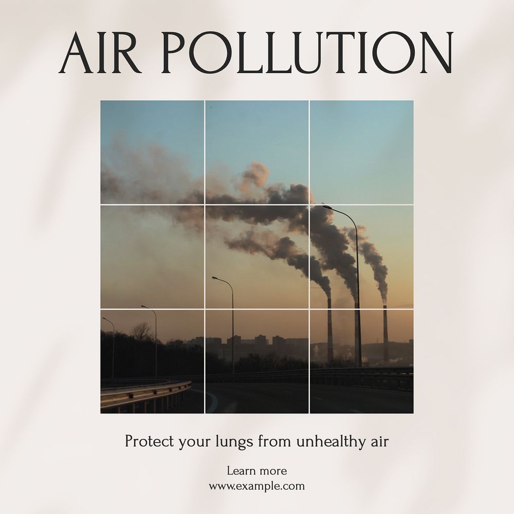 Air pollution Instagram post template, editable social media design