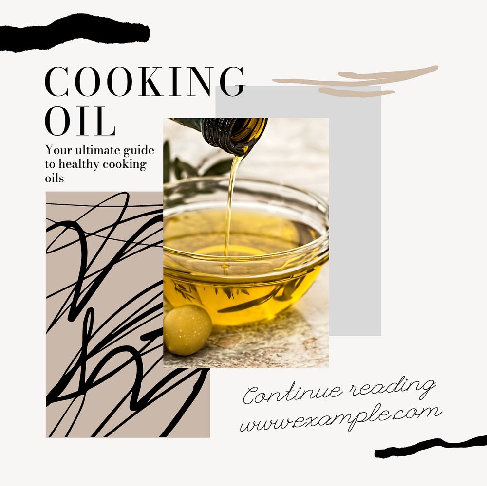 Cooking oil Instagram post template, editable social media design