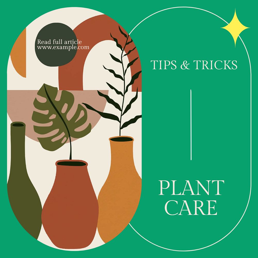 Plant care Instagram post template, editable design