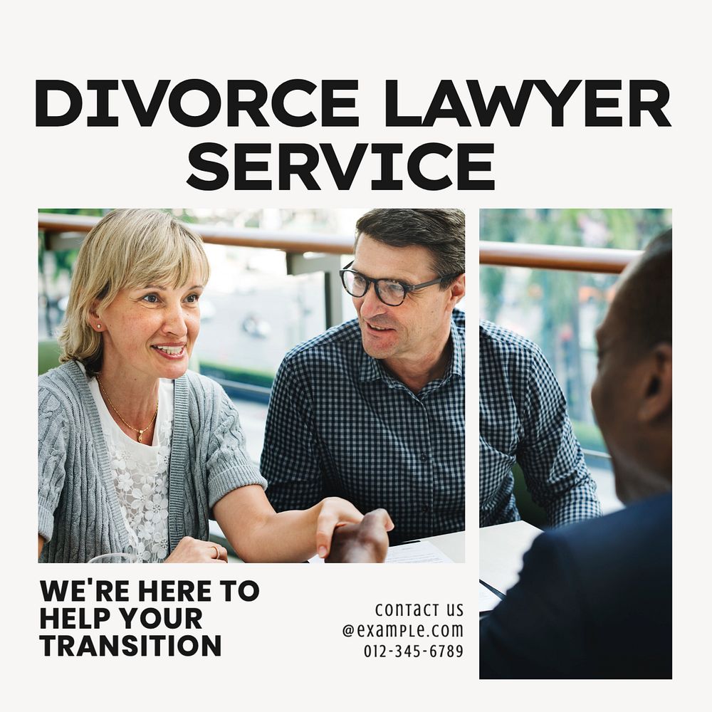 Divorce lawyer Instagram post template, editable design