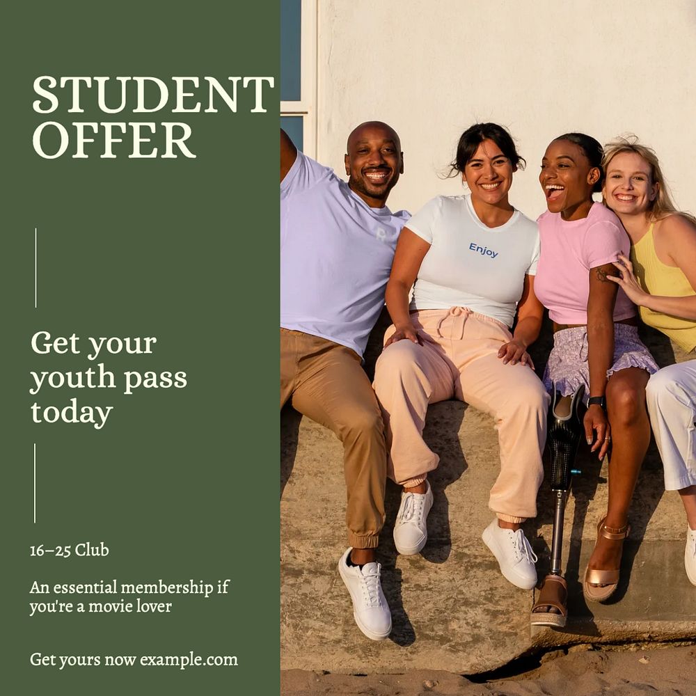 Student offer Instagram post template, editable social media ad