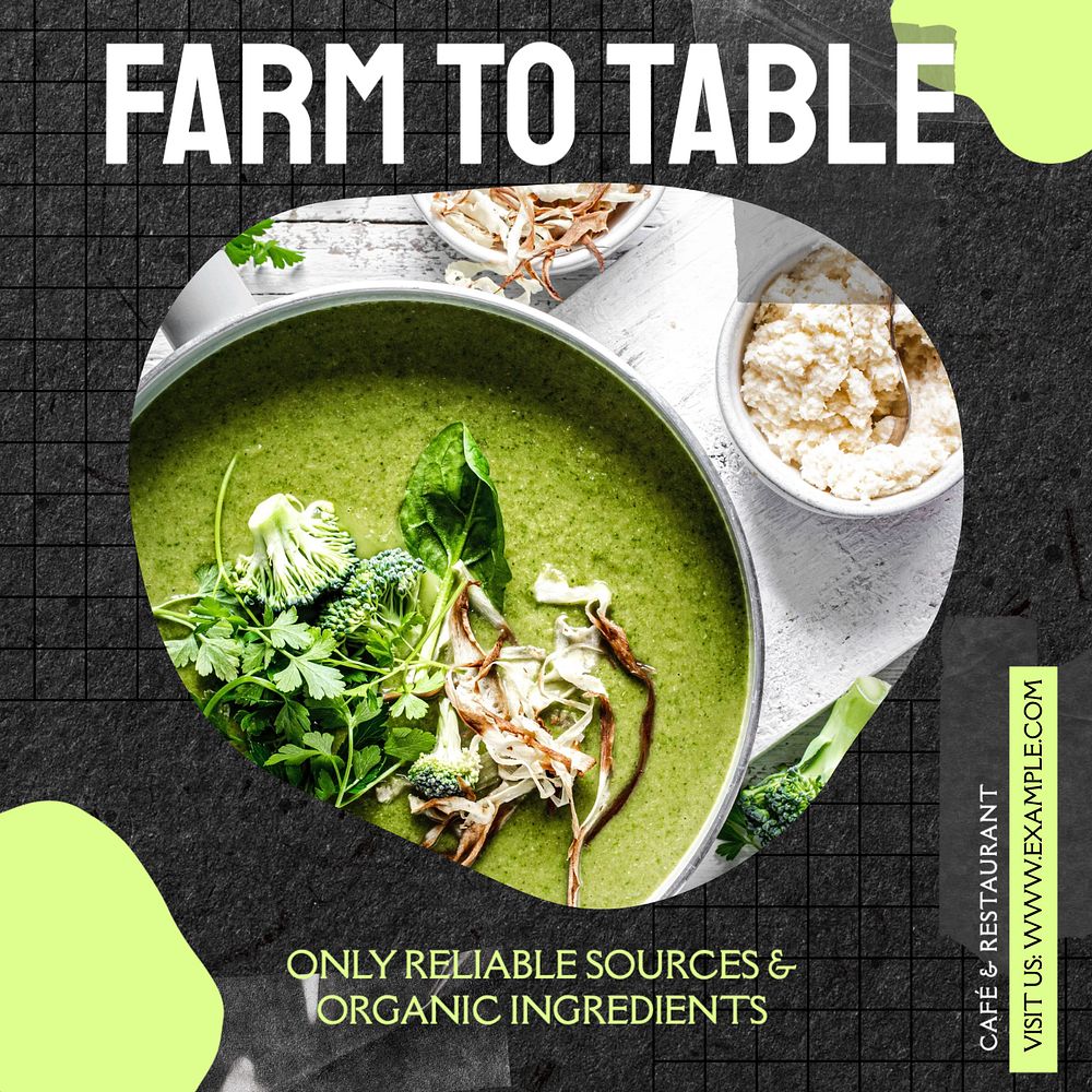 Farm to table Instagram post template, editable design