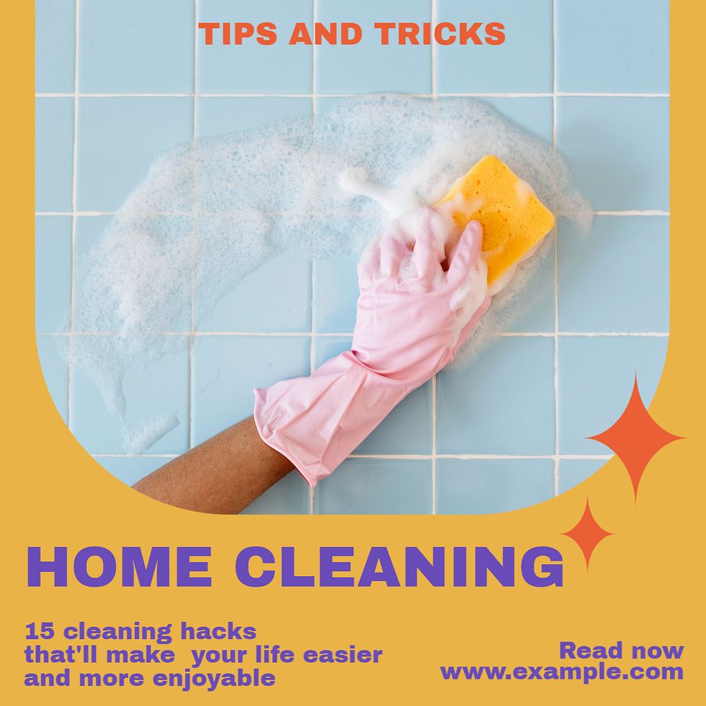 Home cleaning Instagram post template, editable social media design