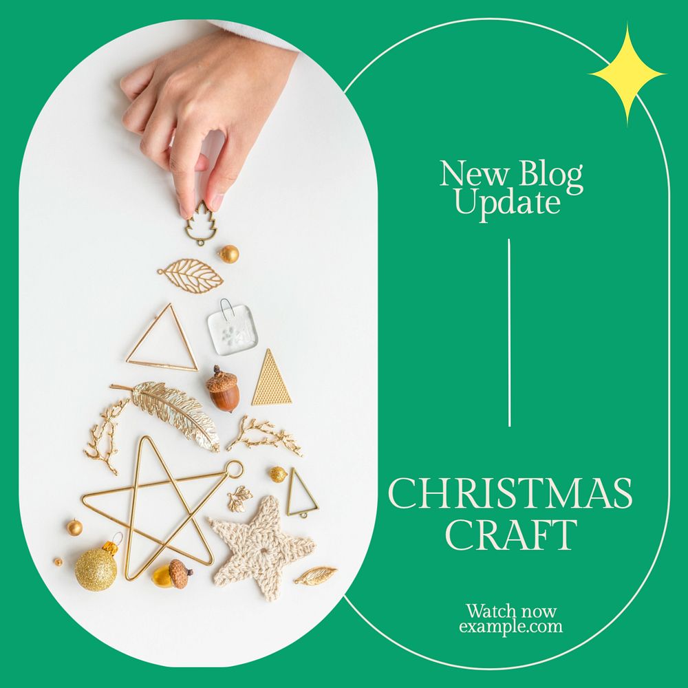 Christmas craft Instagram post template, editable design