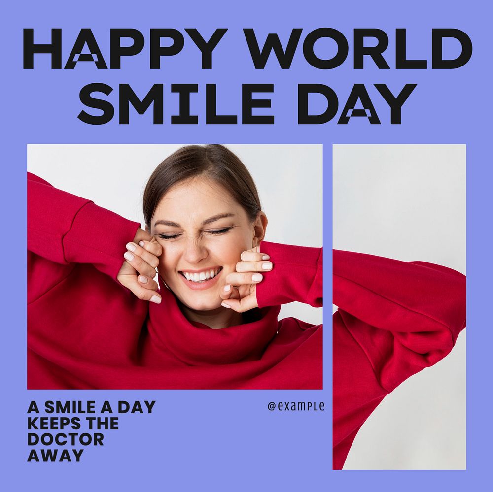 World Smile Day social media template, editable design