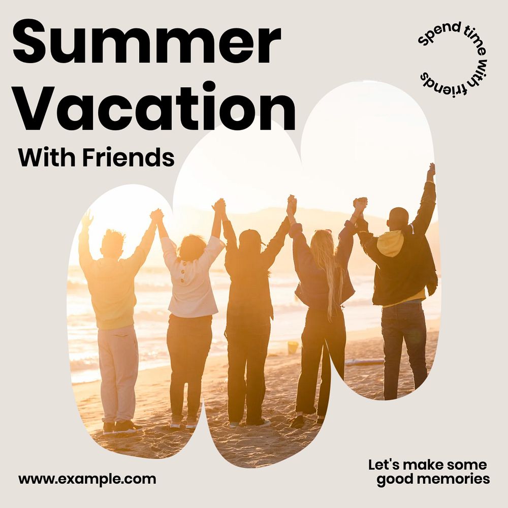 Summer vacation Instagram post template, editable social media ad