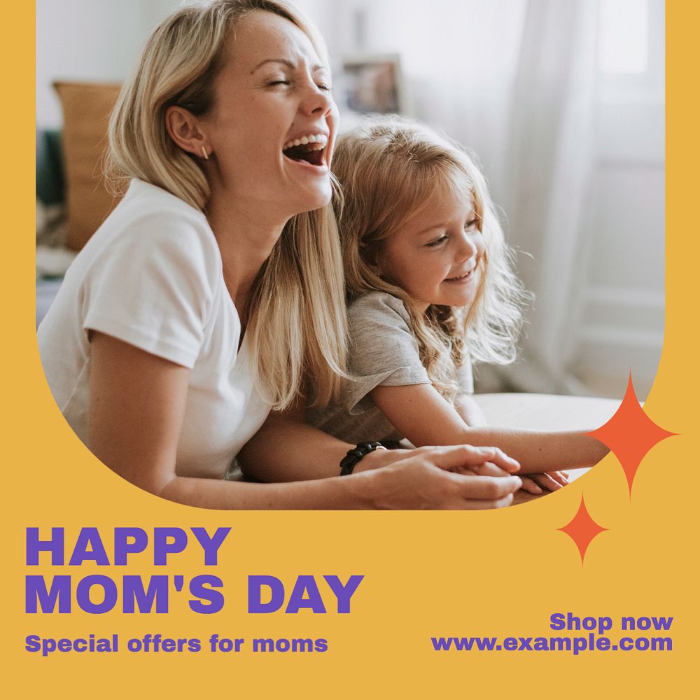 Happy Mom's day Instagram post template, editable social media ad