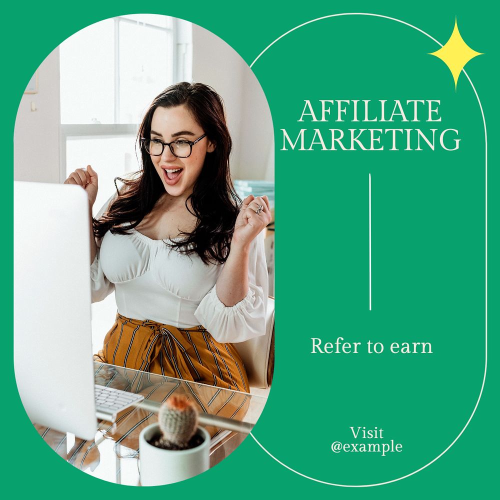 Affiliate marketing Instagram post template, editable social media ad