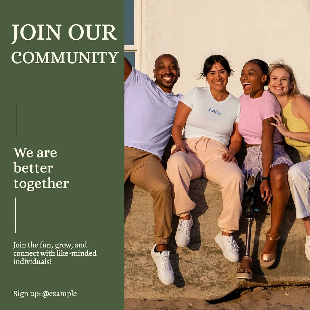 Join our community Instagram post template, editable social media ad