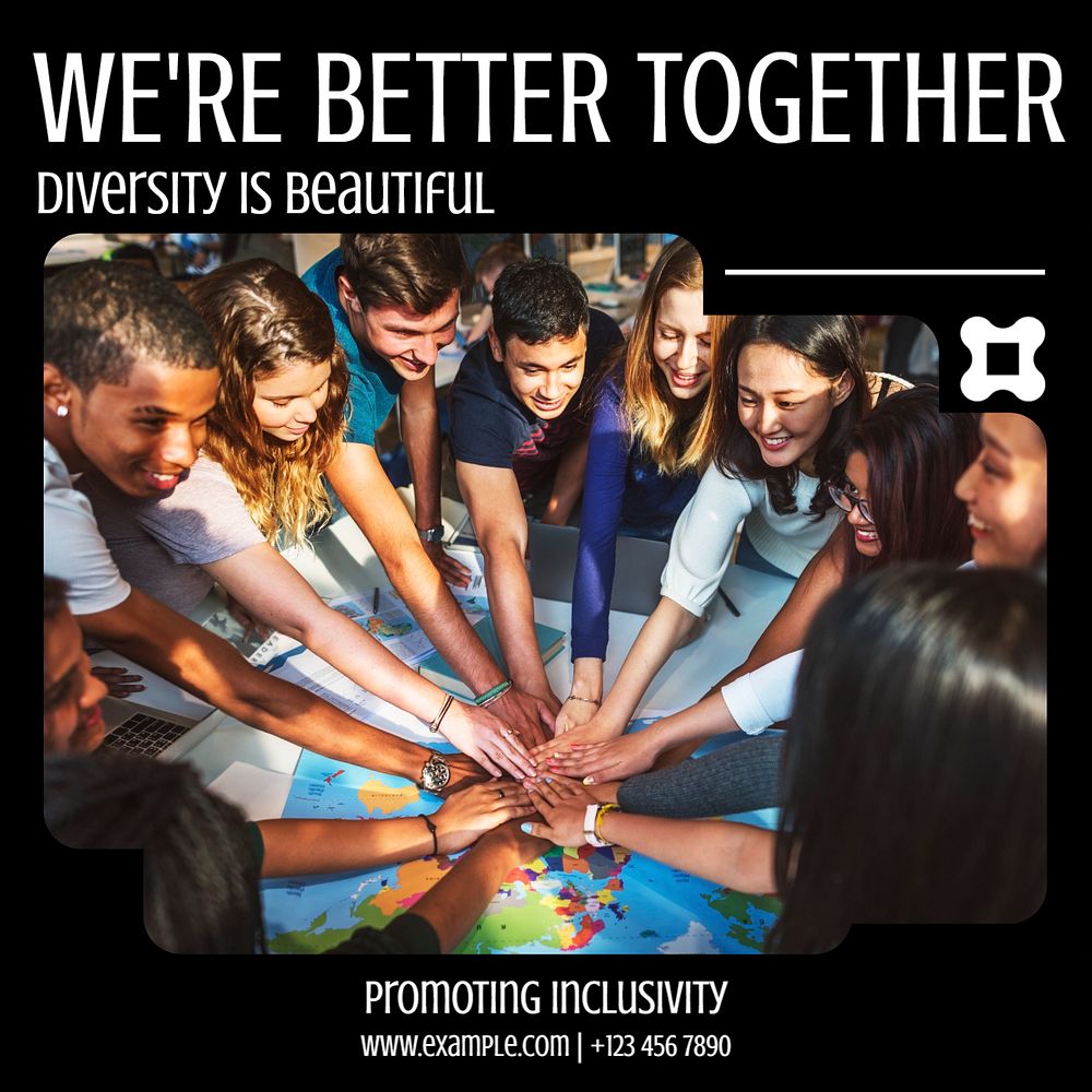 Diversity Instagram post template, editable social media ad