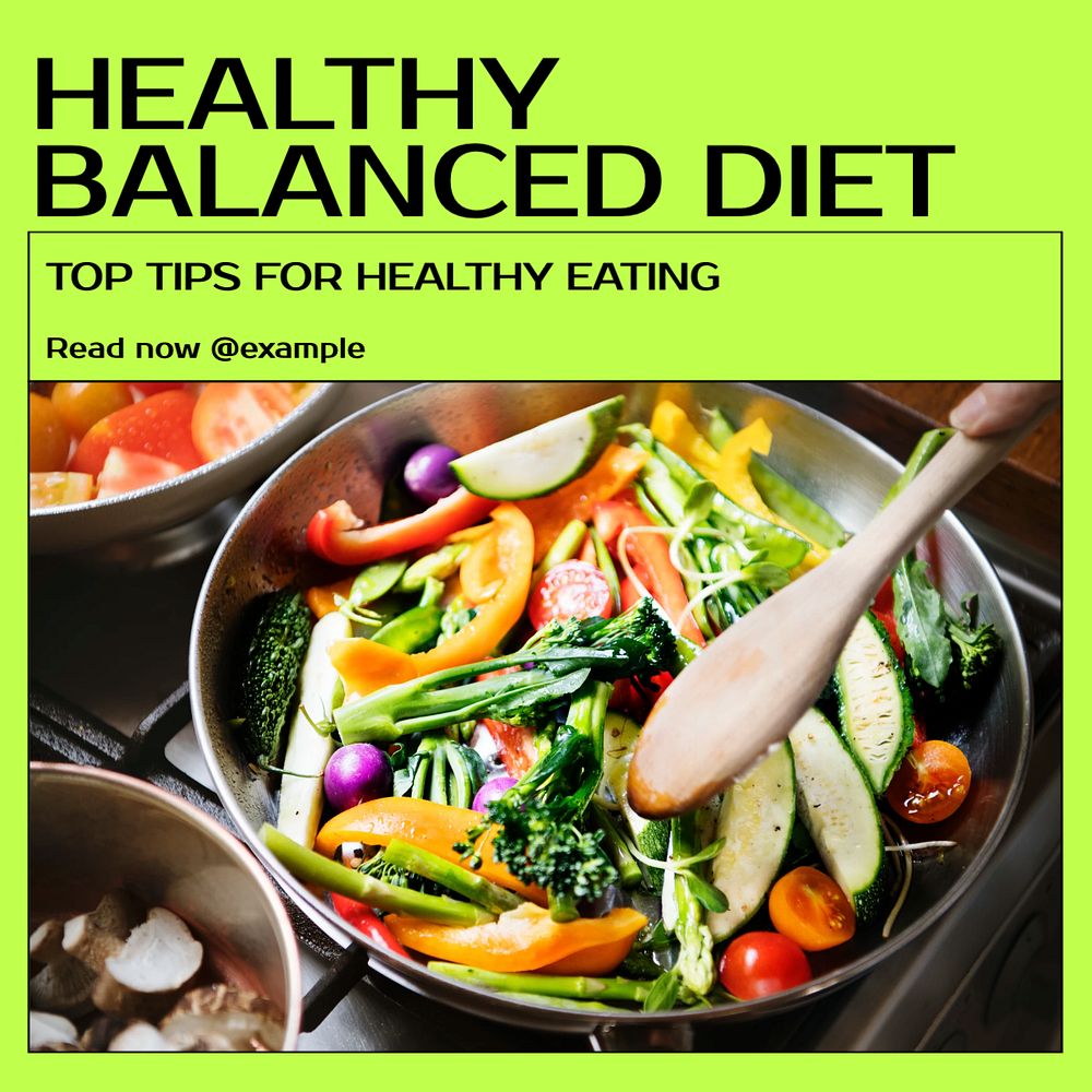 Healthy balanced diet Instagram post template, editable social media ad