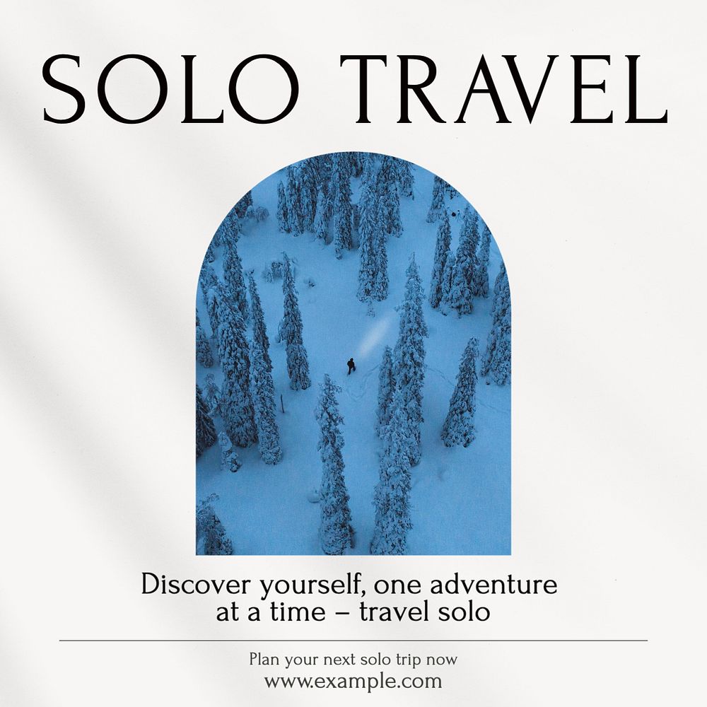 Solo travel social media template, editable design