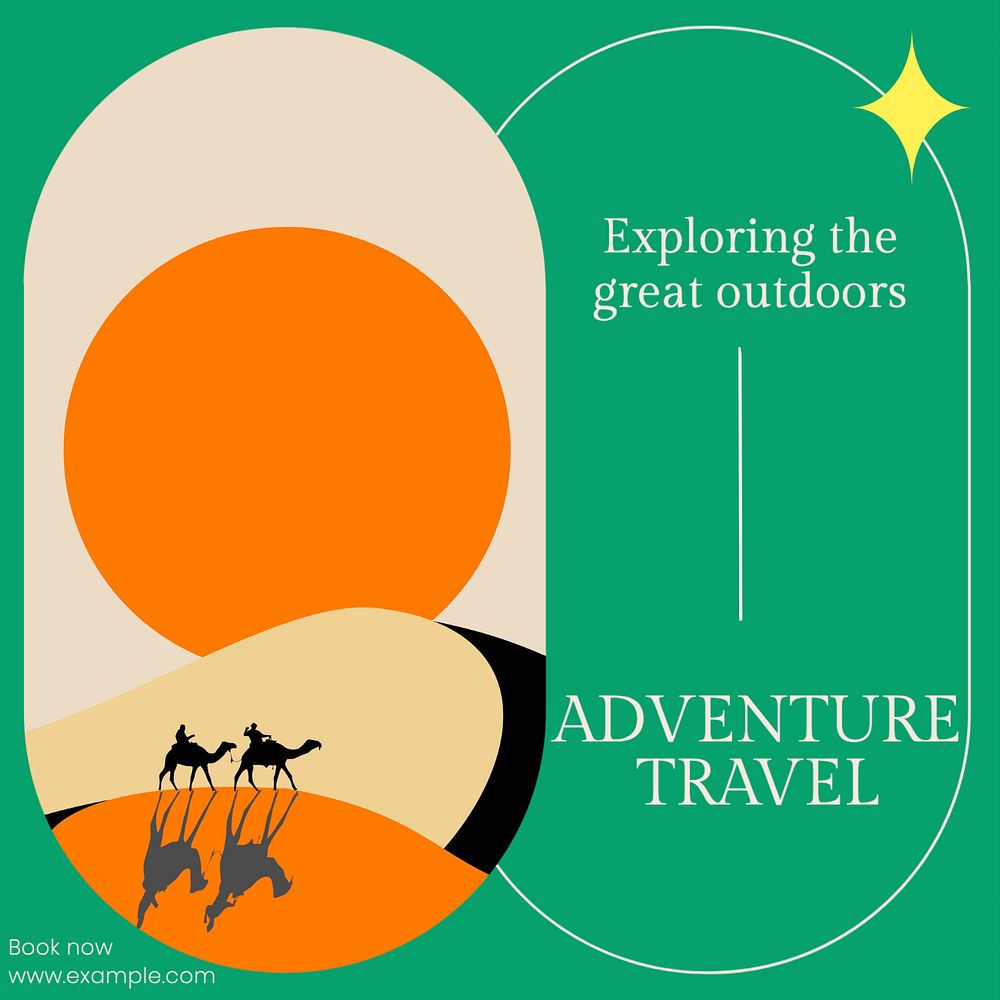 Adventure travel Instagram post template, editable design