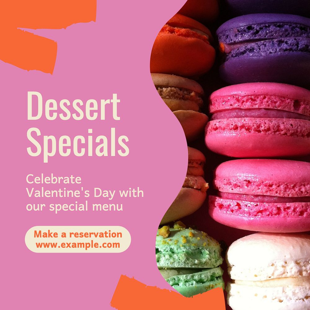 Dessert specials Instagram post template, editable design