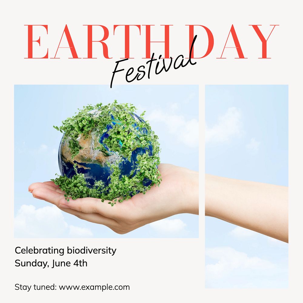 Earth Day Instagram post template, editable design