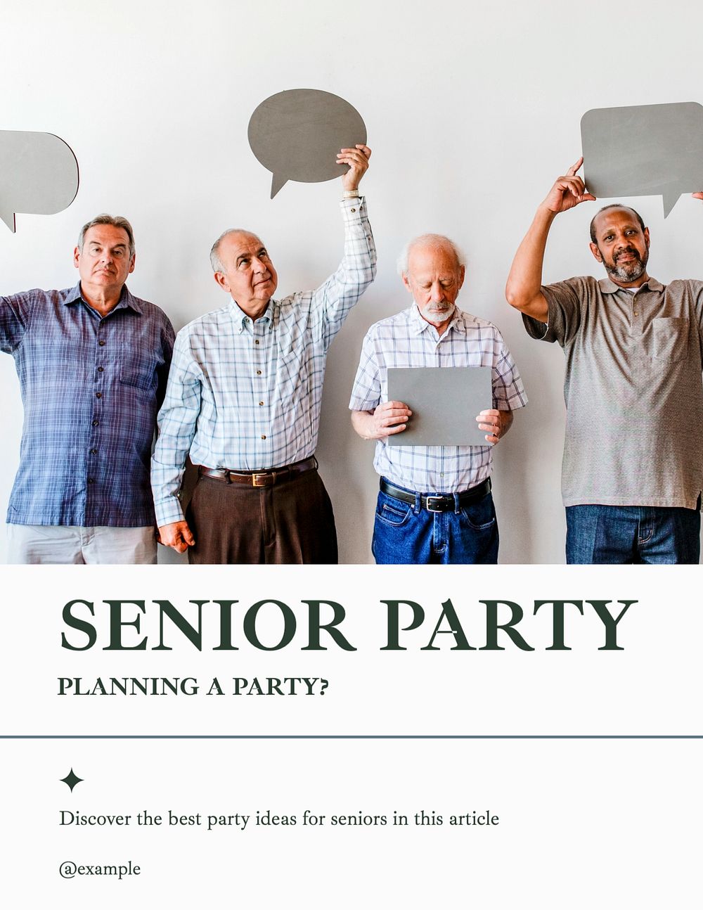 Senior party flyer template, editable text & design