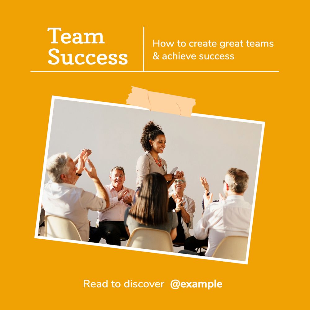 Team success Instagram post template, editable design