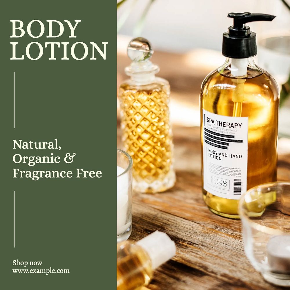 Body lotion Instagram post template, editable design