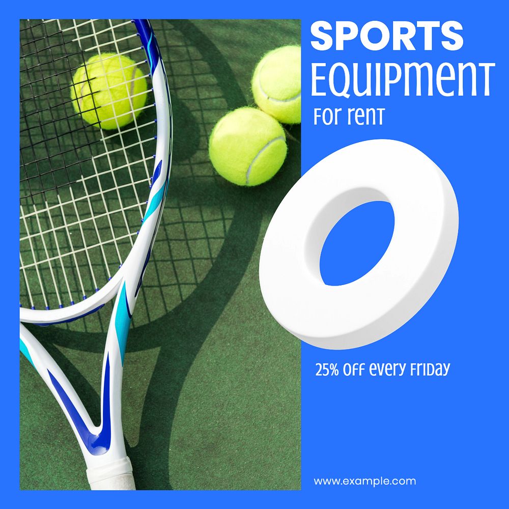 Sports equipment Instagram post template, editable design