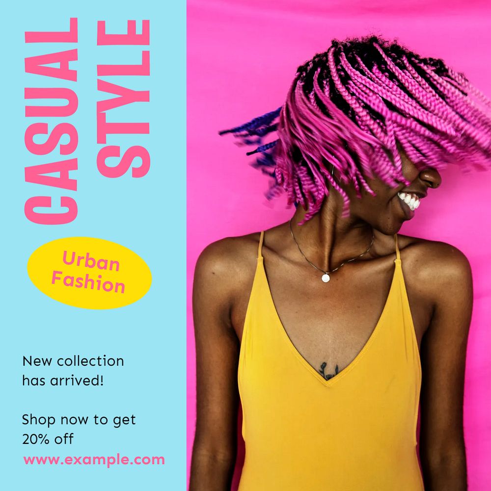 Casual fashion Instagram post template, editable design