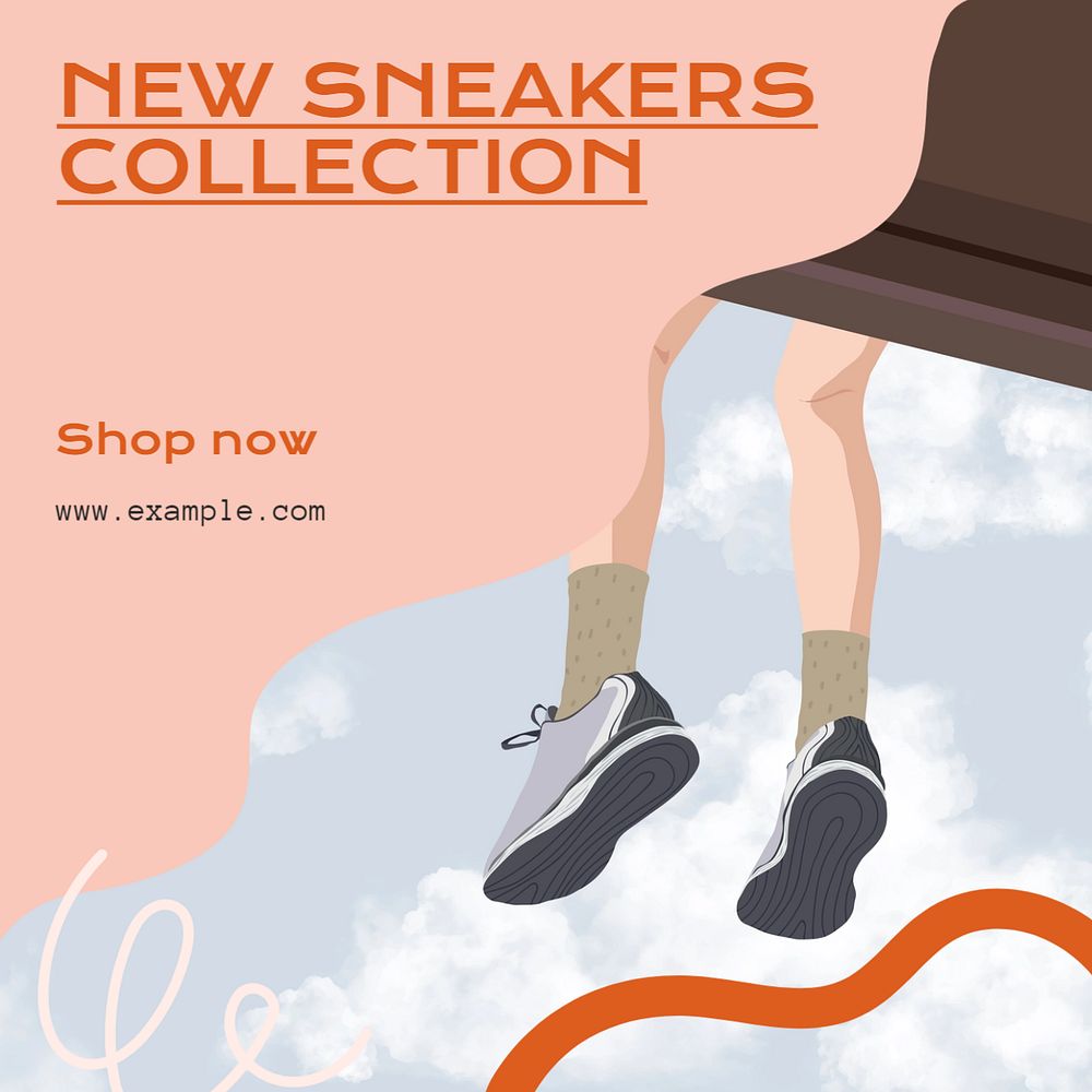 New sneakers collection Instagram post template, editable design