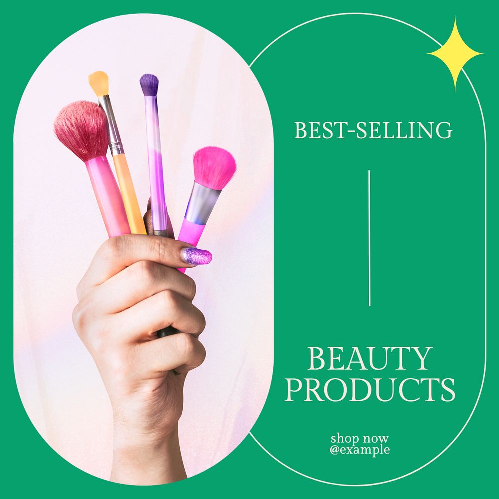 Best-selling beauty products Instagram post template, editable design