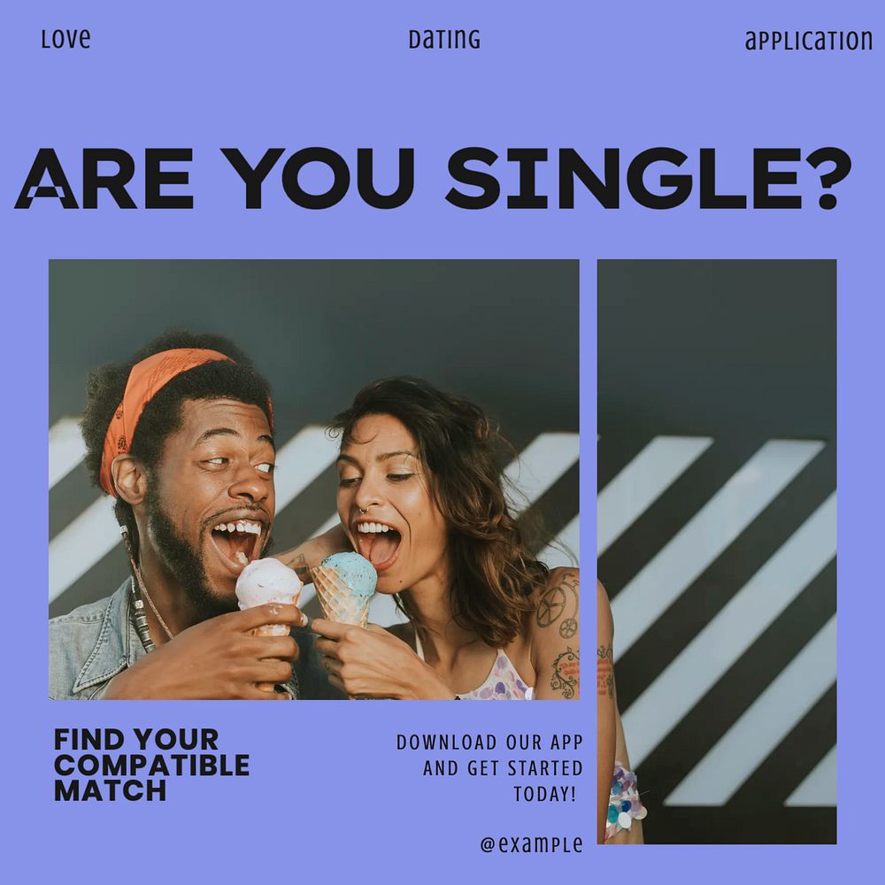 Dating app Instagram post template, editable design