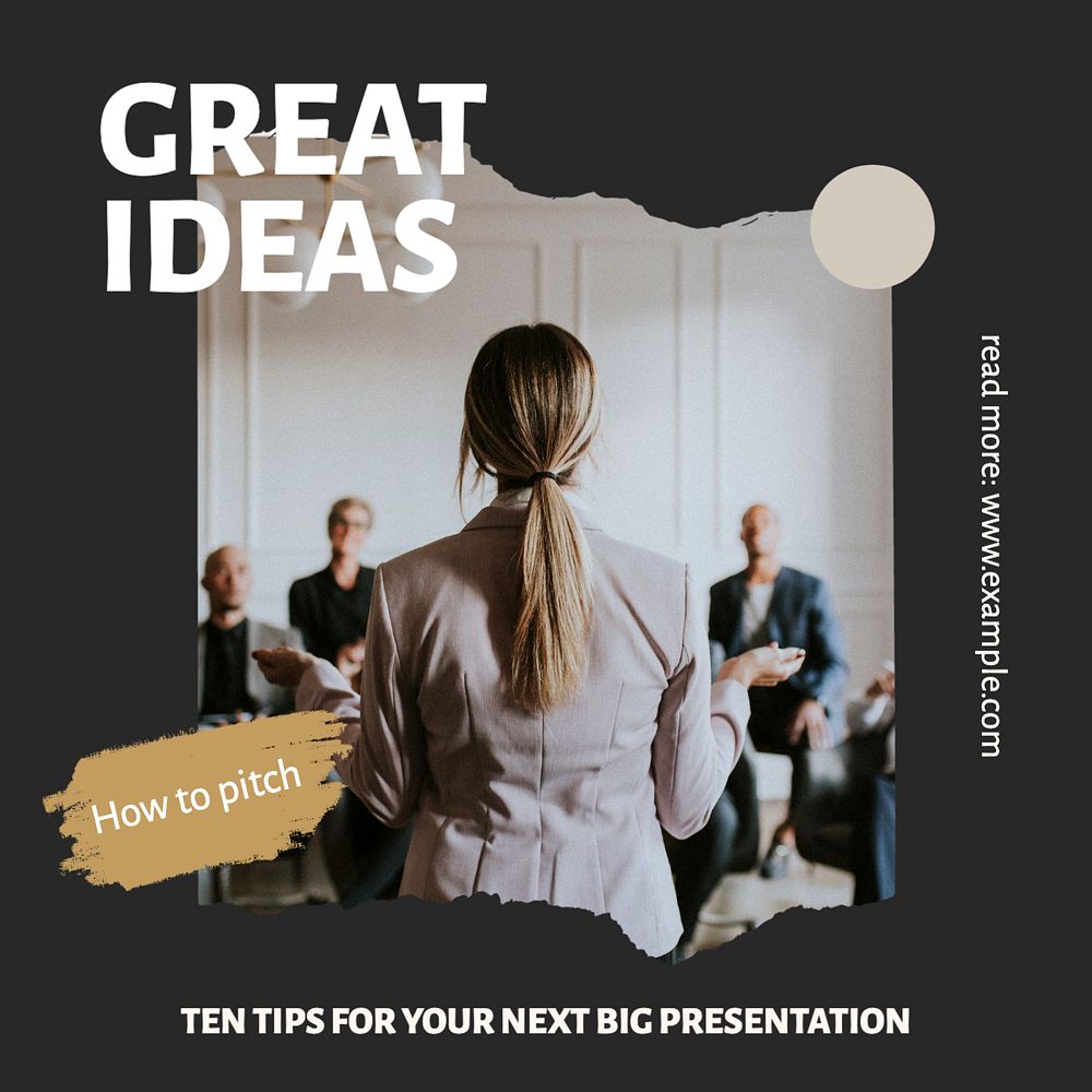 Great ideas Instagram post template, editable design