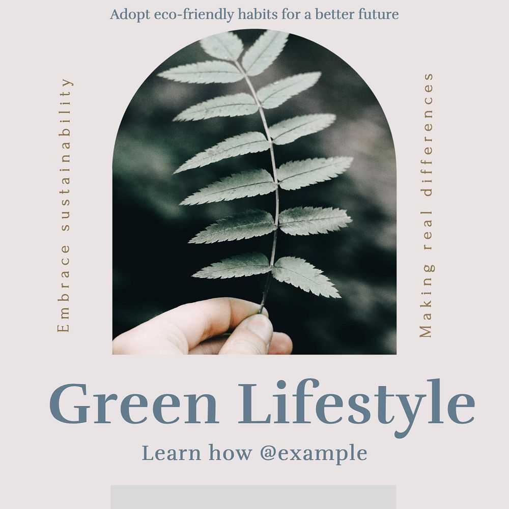 Green lifestyle Instagram post template, editable design