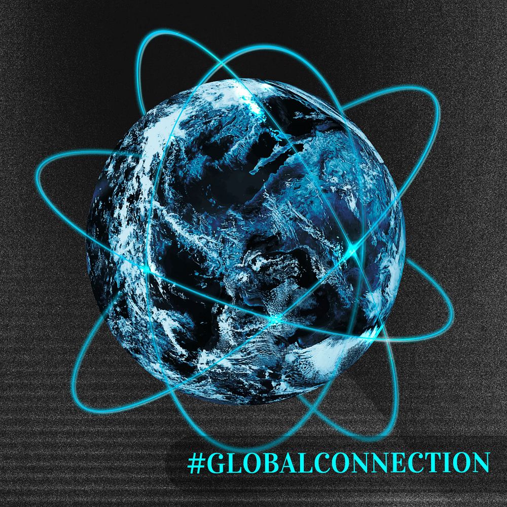 Global connection Instagram post template, editable text