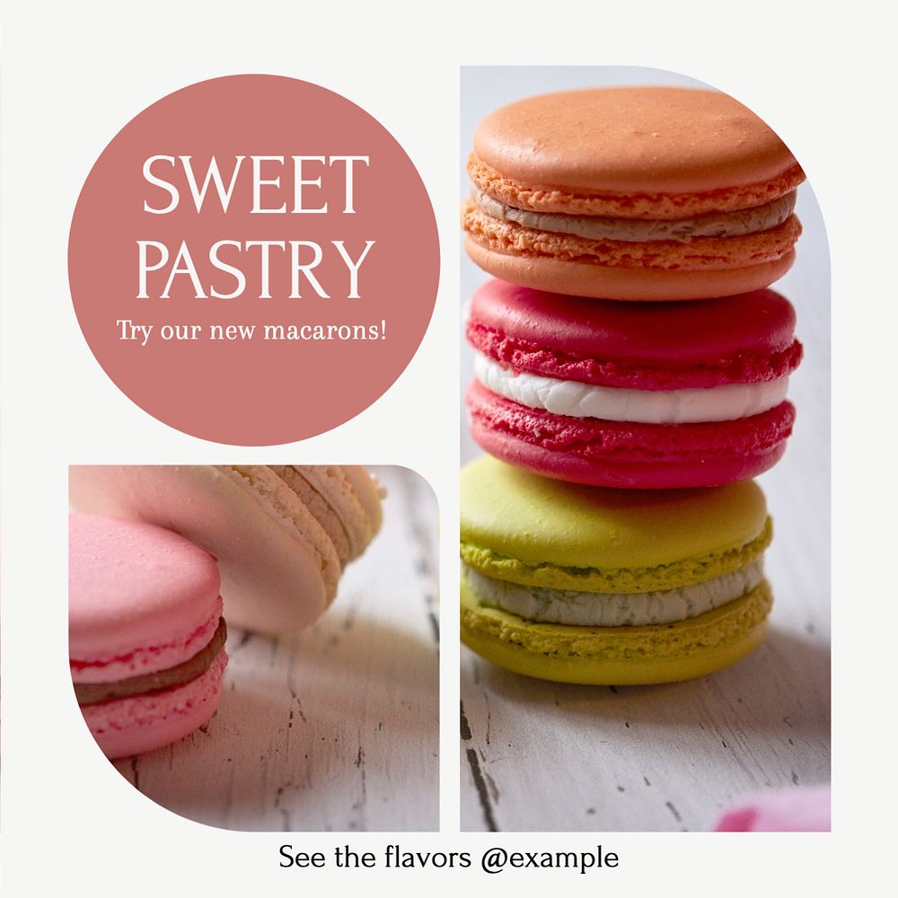 Sweet pastry Instagram post template, editable social media design