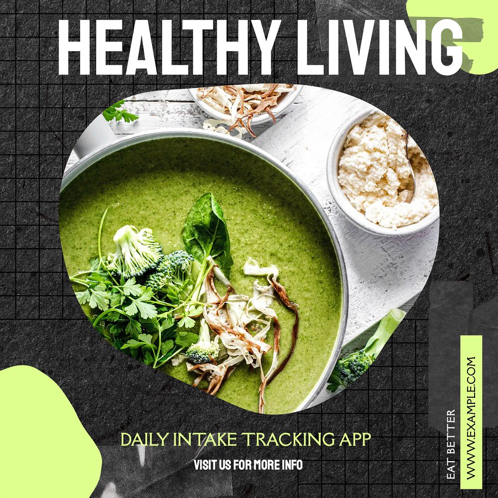 Healthy living Instagram post template, editable design