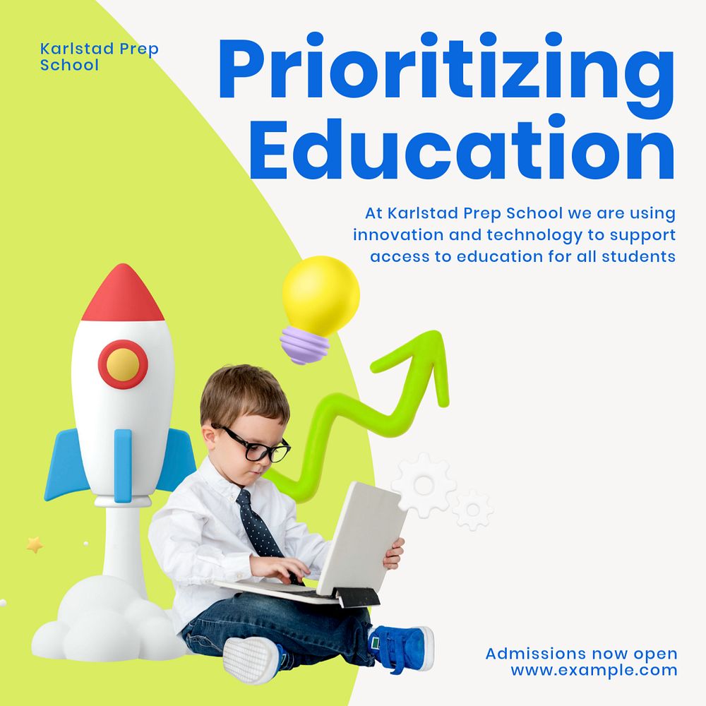 Prioritizing education Facebook ad template, editable text & design