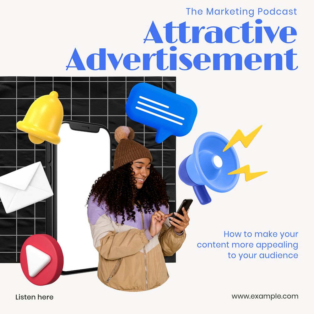 Attractive Advertisement Facebook ad template, editable text & design